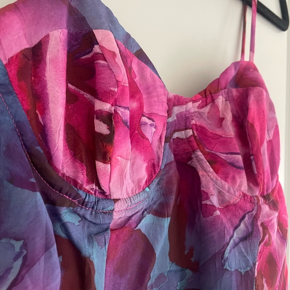 NWT Lulu's Pink and Purple Floral bodysuit - Picture 2 of 4